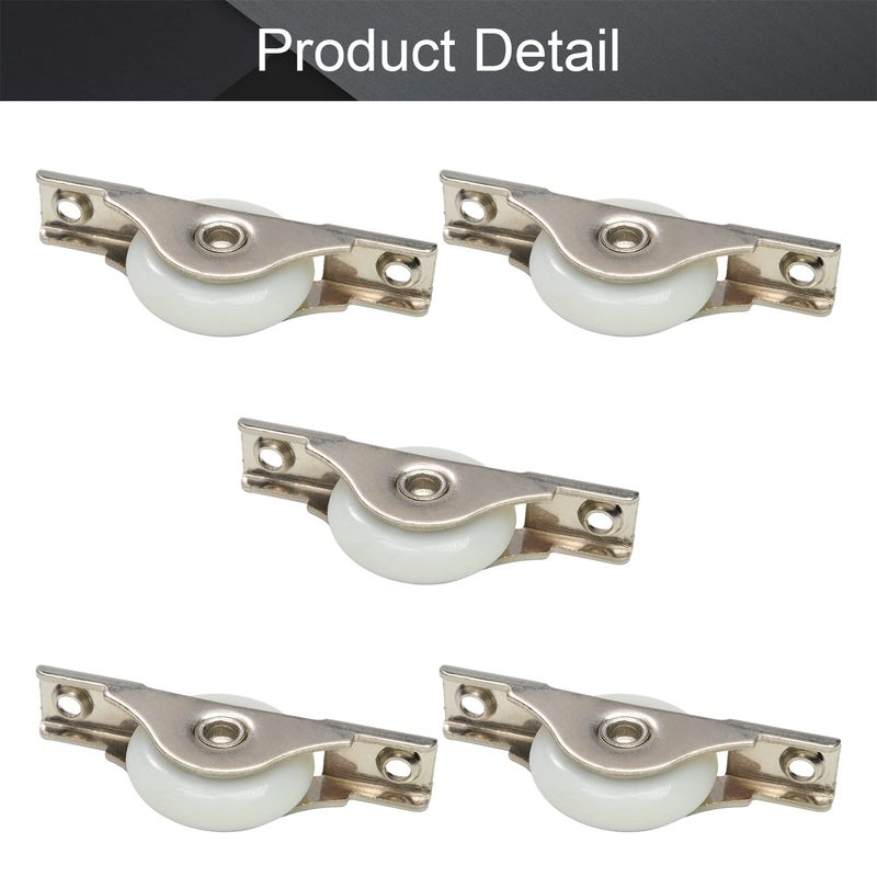 MroMax 5Pcs Screen Door Rollers 29mm/1.14"" Dia White Sliding Wheel Electroplating Sliding Wheel with Stainless Steel Shell for Garage Screen Door - Image 3